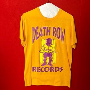 Death Row Records Graphic Tee in Yellow and Purple